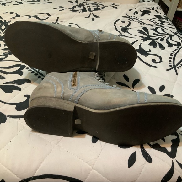 Steve Madden Gray Combat Moto Boots Lace-Up Sz 8.5 - Picture 9 of 12